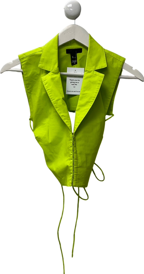 h:ours Lime Green Backless Corset Top UK S