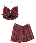 NBD Red Saffia Mini Skirt And Corset Top UK S/M