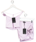Lamarque Purple Azalia Ruched Mini Skirt And Tayana Hankerchief Top UK XS