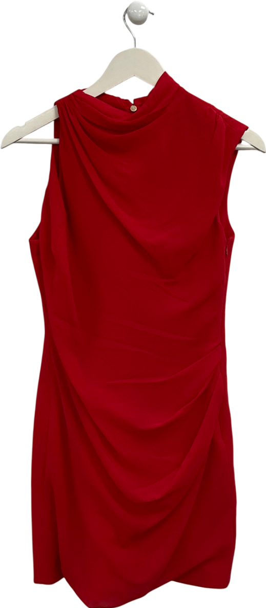 FOREVER NEW Red Noa Draped Mini Dress UK 8