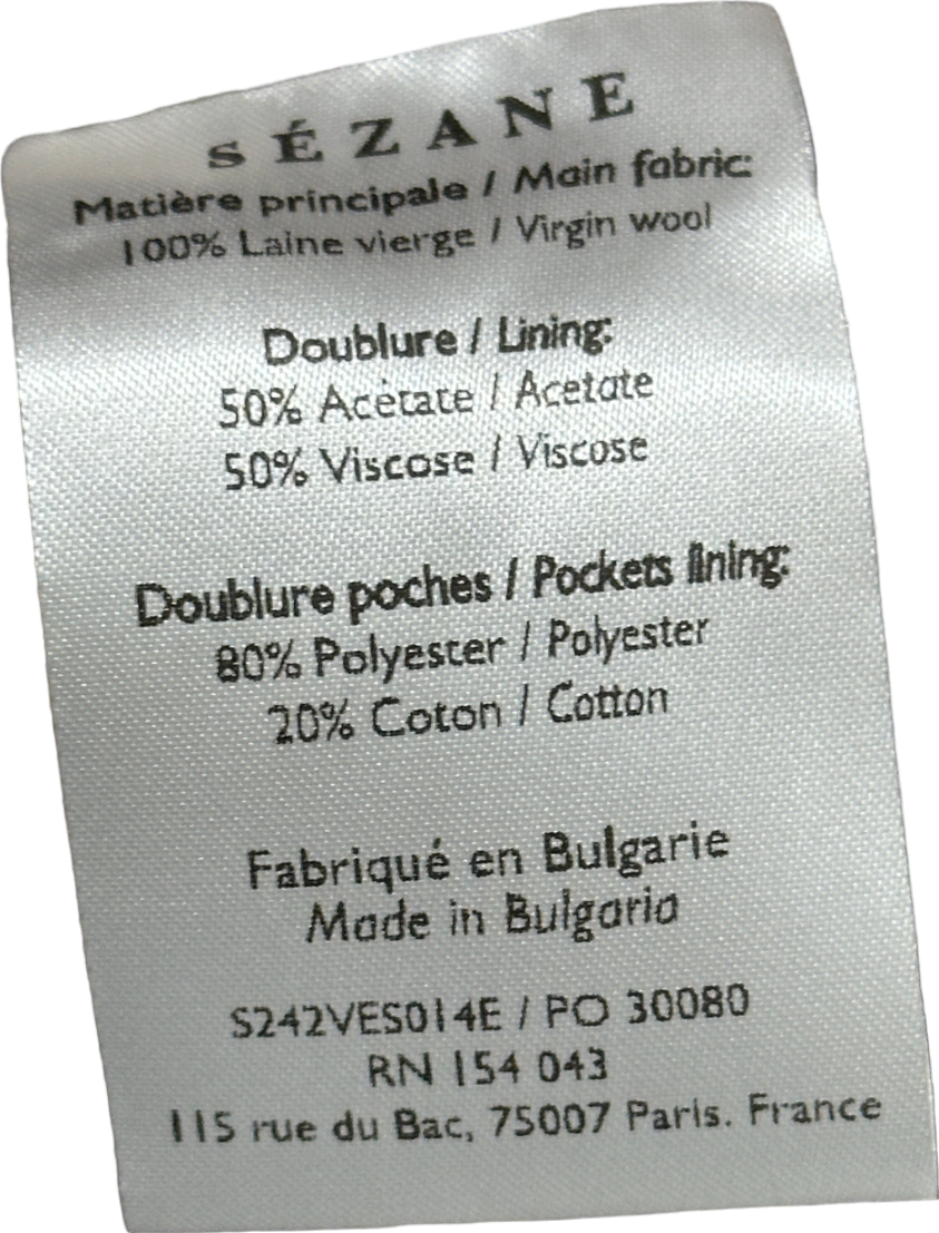 Sézane Cream Double-Breasted Blazer UK 8