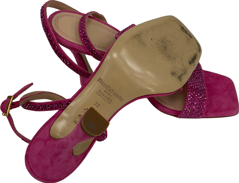 Russell & Bromley Pink Cosmo Strappy Heeled Suede Sandal UK 5 EU 38 👠