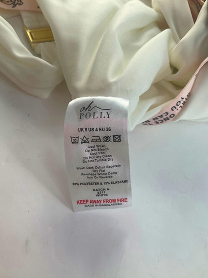 Oh Polly White Halterneck Swimsuit UK 8