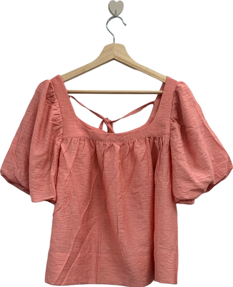 Jovonna London Coral FIAMMA Puff Sleeve Blouse UK XS