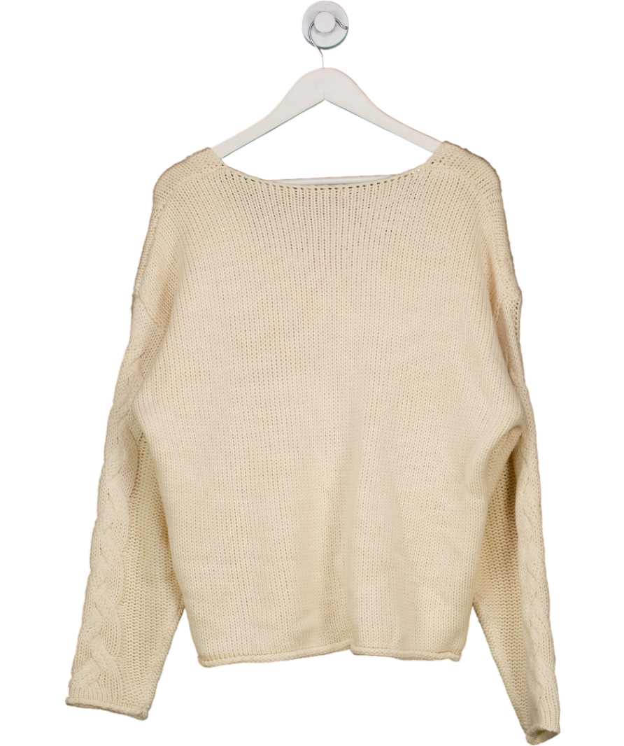 Edikted Cream Inga Oversized Cable Knit Sweater UK M