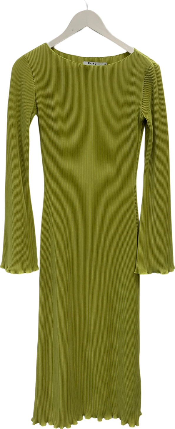 NA-KD Green Long Sleeve Maxi Dress UK XXS