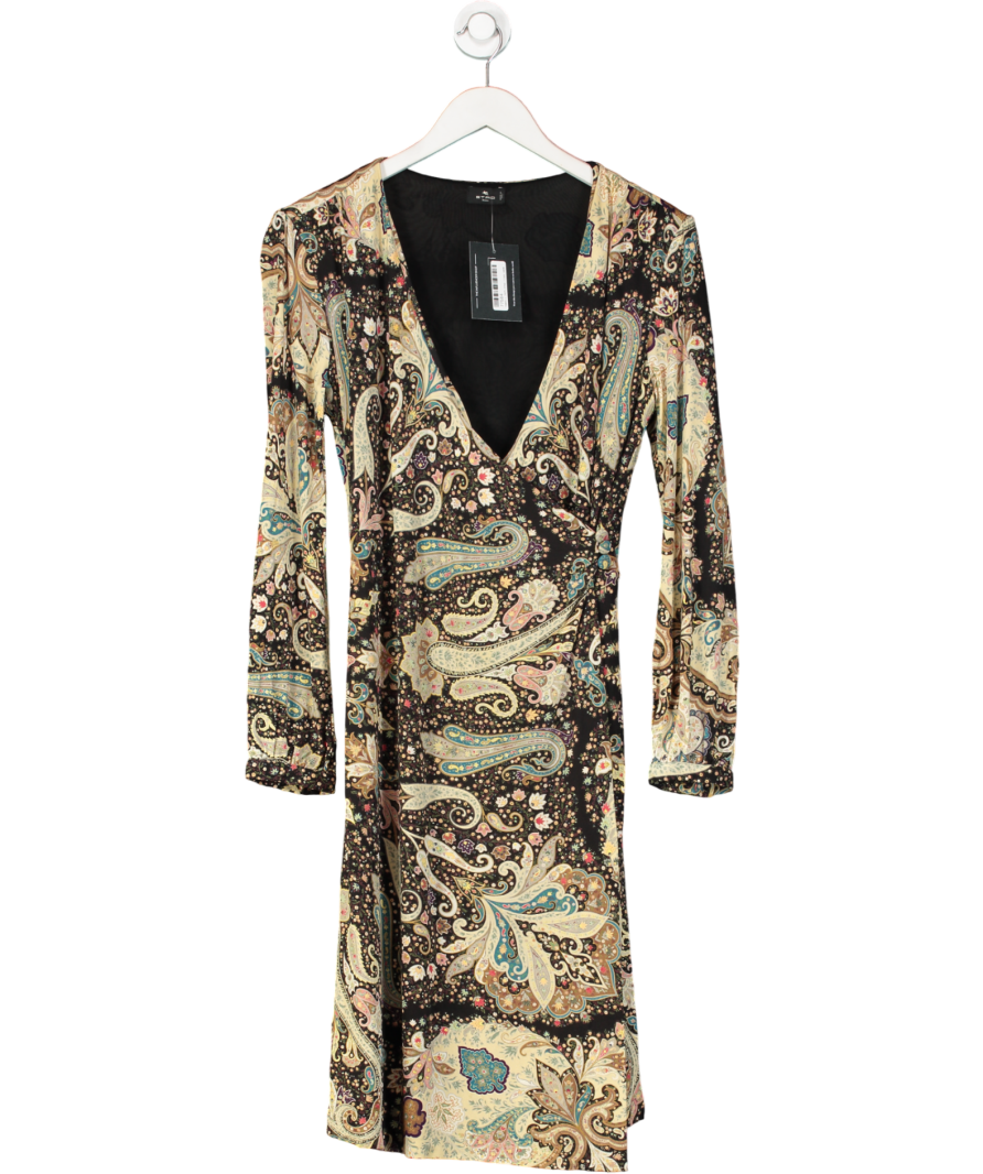 Etro Black Paisley Midi Dress UK 16