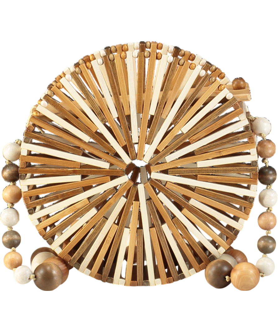 Cult Gaia Brown Luna Bamboo Crossbody Shoulder Bag