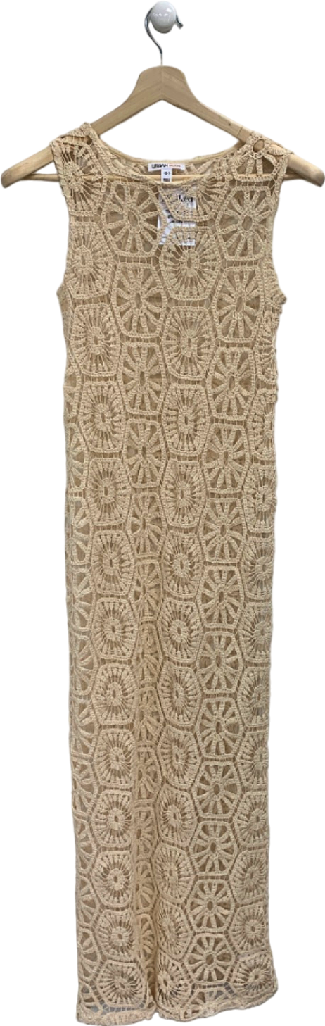 Urban Bliss Beige Crochet Dress UK 8