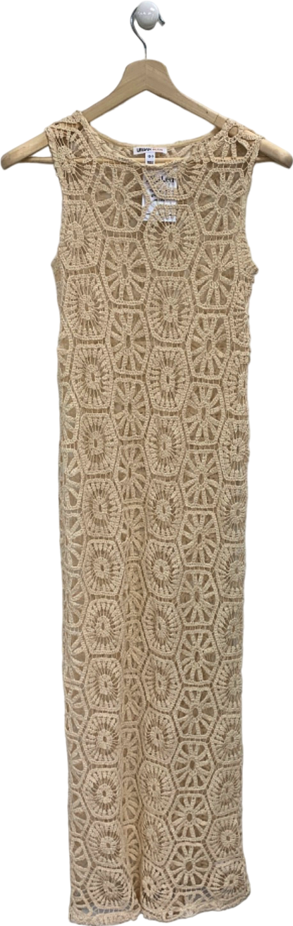 Urban Bliss Beige Crochet Dress UK 8