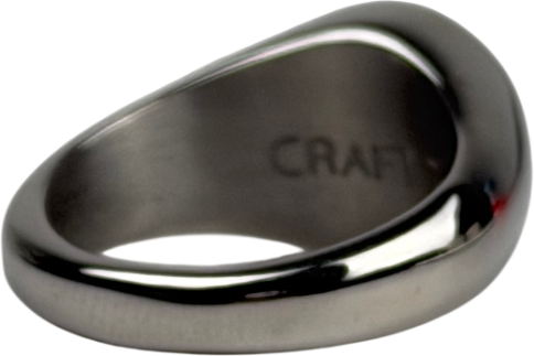 CRAFTD LONDON Stainless Steel Round Signet Ring SIZE Q