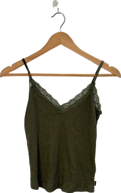 Superdry Olive Green Lace Trim Camisole S/M