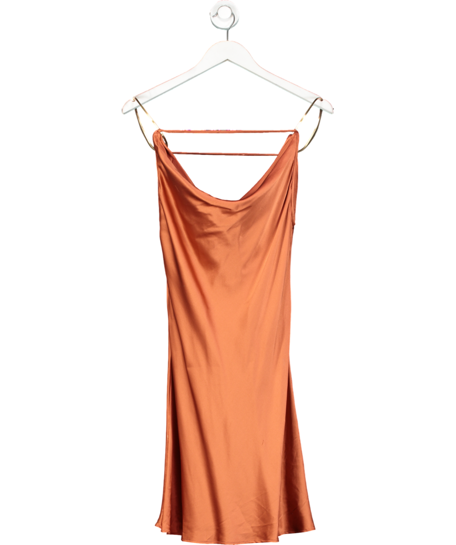 Cult Gaia Orange Azariah Silk Slip Mini Dress UK M