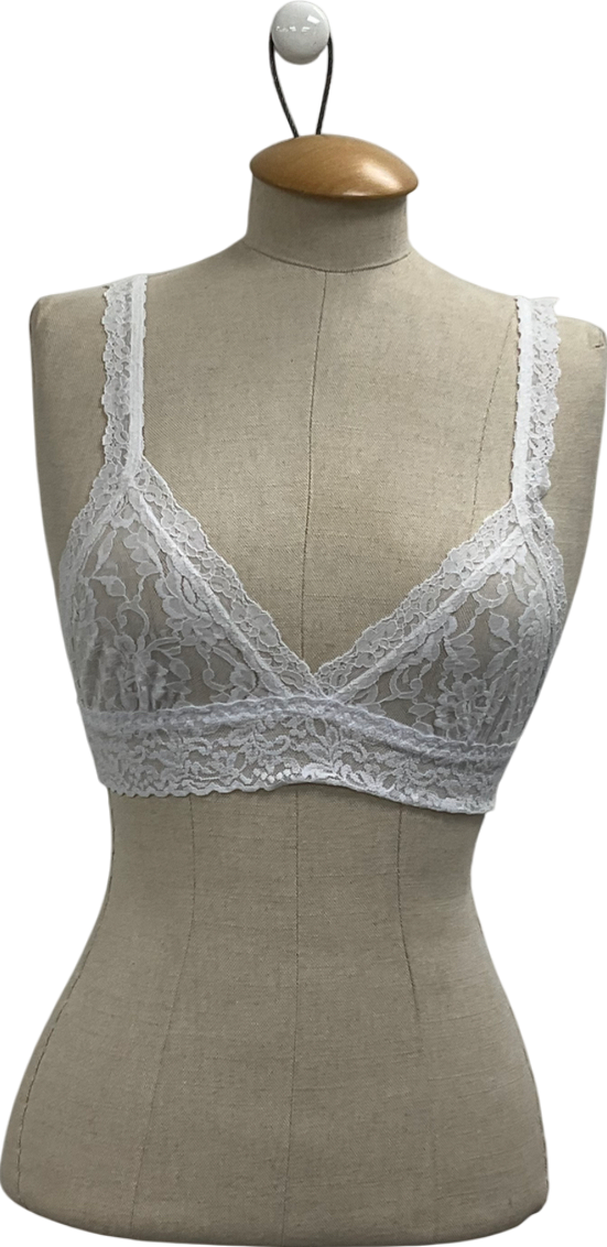 Hanky Panky White Lace Crossover Bralette UK XS