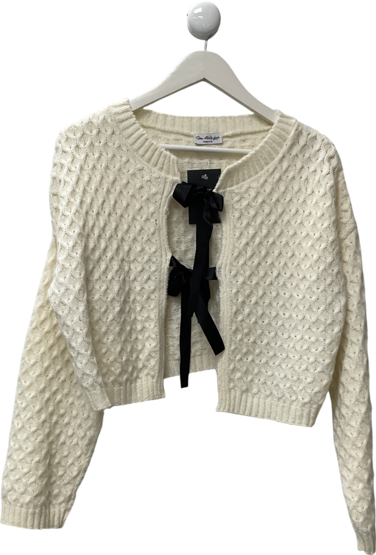 Miss Selfridge Cream Bow Tie Detail Cardigan UK 8