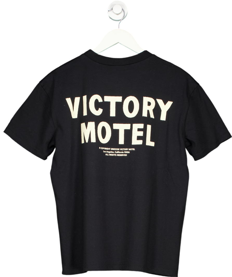 Victory Motel Black Cotton Graphic T-shirt UK M