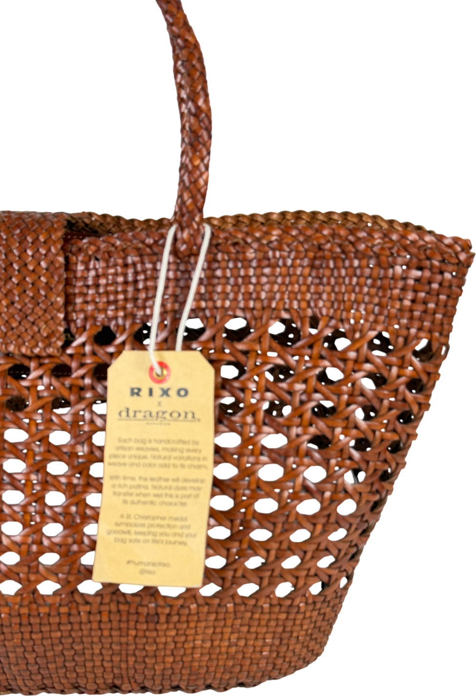 RIXO Brown X Dragon Diffusion Lucine Leather Bag