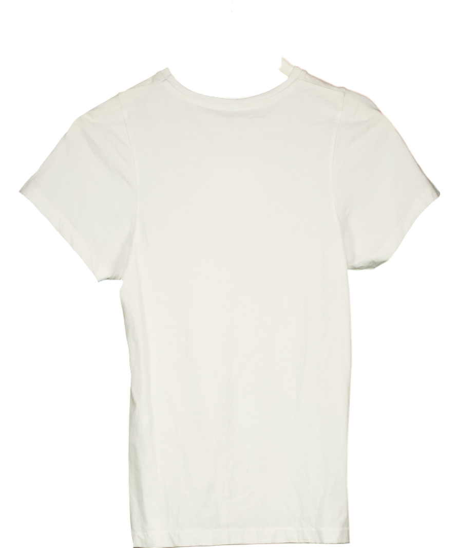 Totême White Embroidered Logo Curve Cotton Seam Tee UK XXS