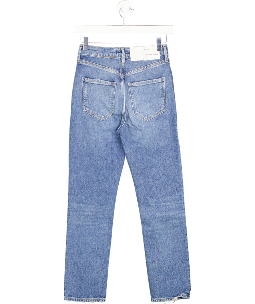 AGOLDE Mid Blue Riley High-rise Straight Crop Jeans W23