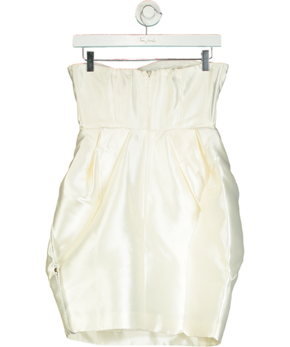 Club L Cream Ivory Bandeau Mini Dress With Tulip Skirt UK 8