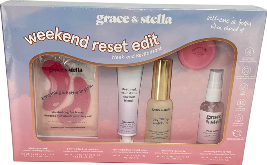 Grace & Stella Weekend Reset Beauty Gift Set 6 X 6G / 3 X 30ml / 1 X 20ml