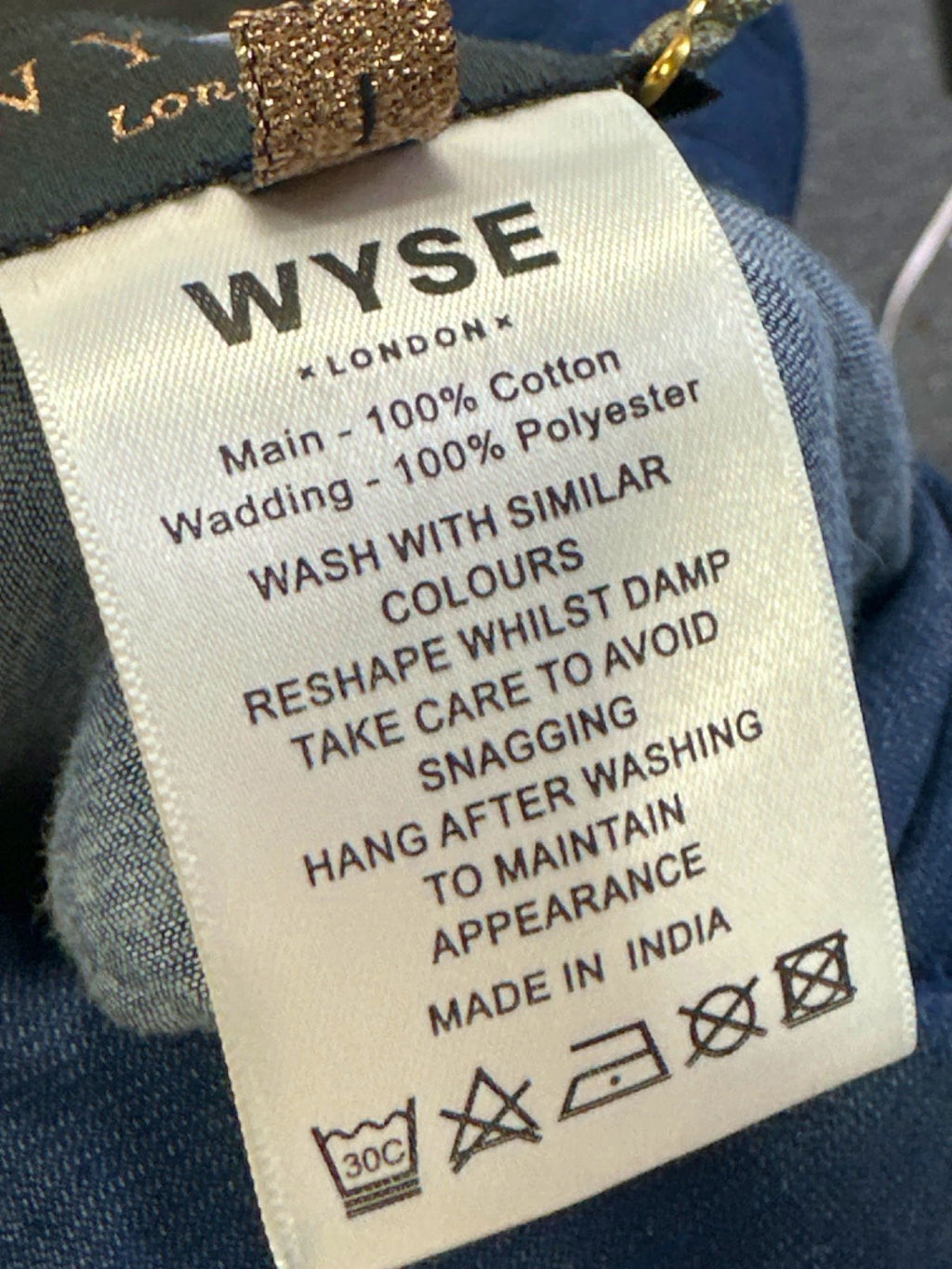 WYSE LONDON Blue Piper Reversible Quilted Jacket UK 8