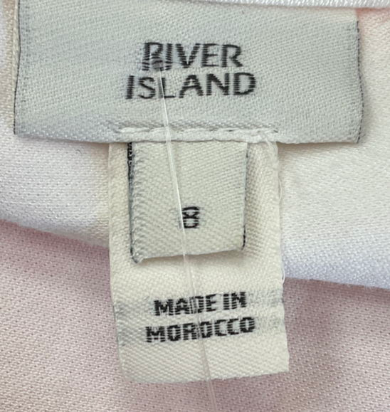 River Island White Cream Textured Long Sleeve Shirt UK 8