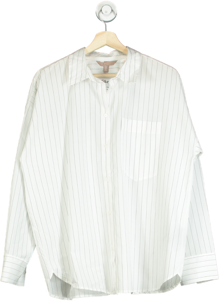 H&M White Striped Shirt UK M