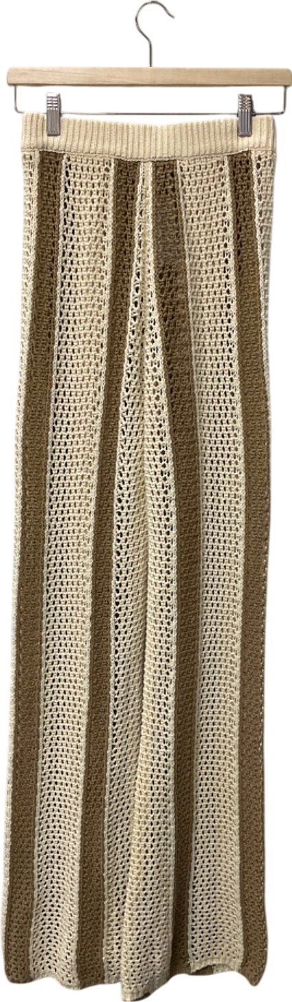 Lovers and Friends Beige Crochet Trousers UK XS