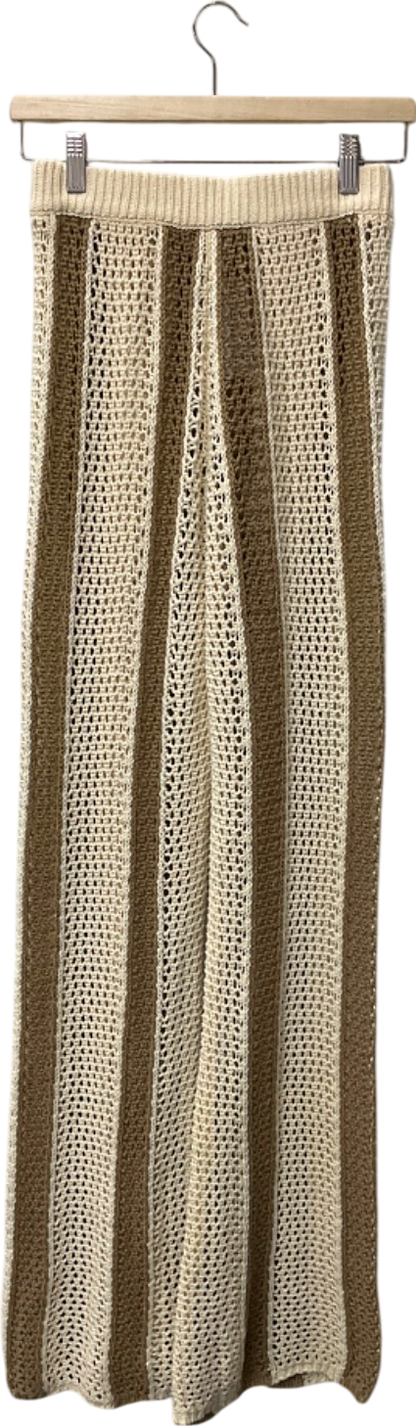 Lovers and Friends Beige Crochet Trousers UK XS