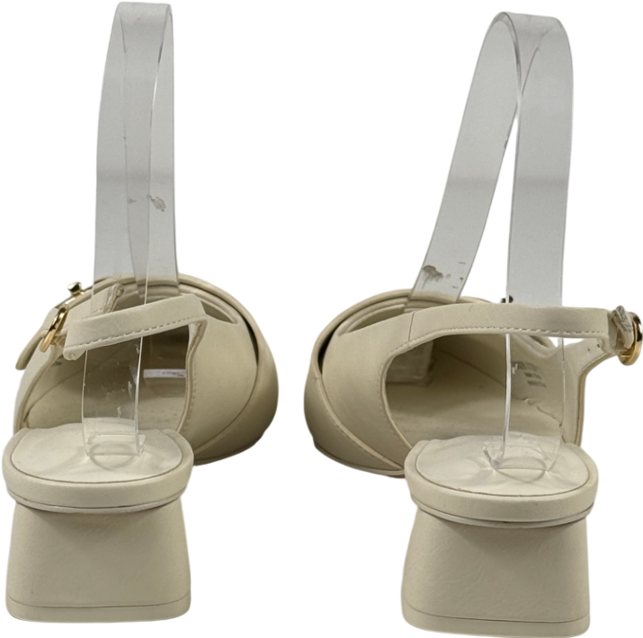 CHARLES & KEITH Cream Marley Slingback Pumps - Chalk UK 4 EU 37 👠