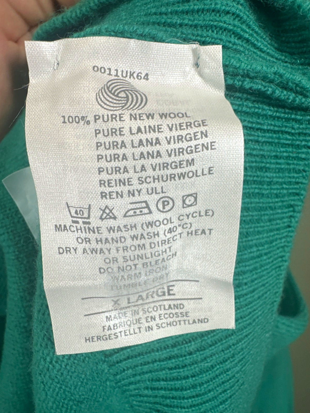 Lyle & Scott Green Wool Jumper UK XL