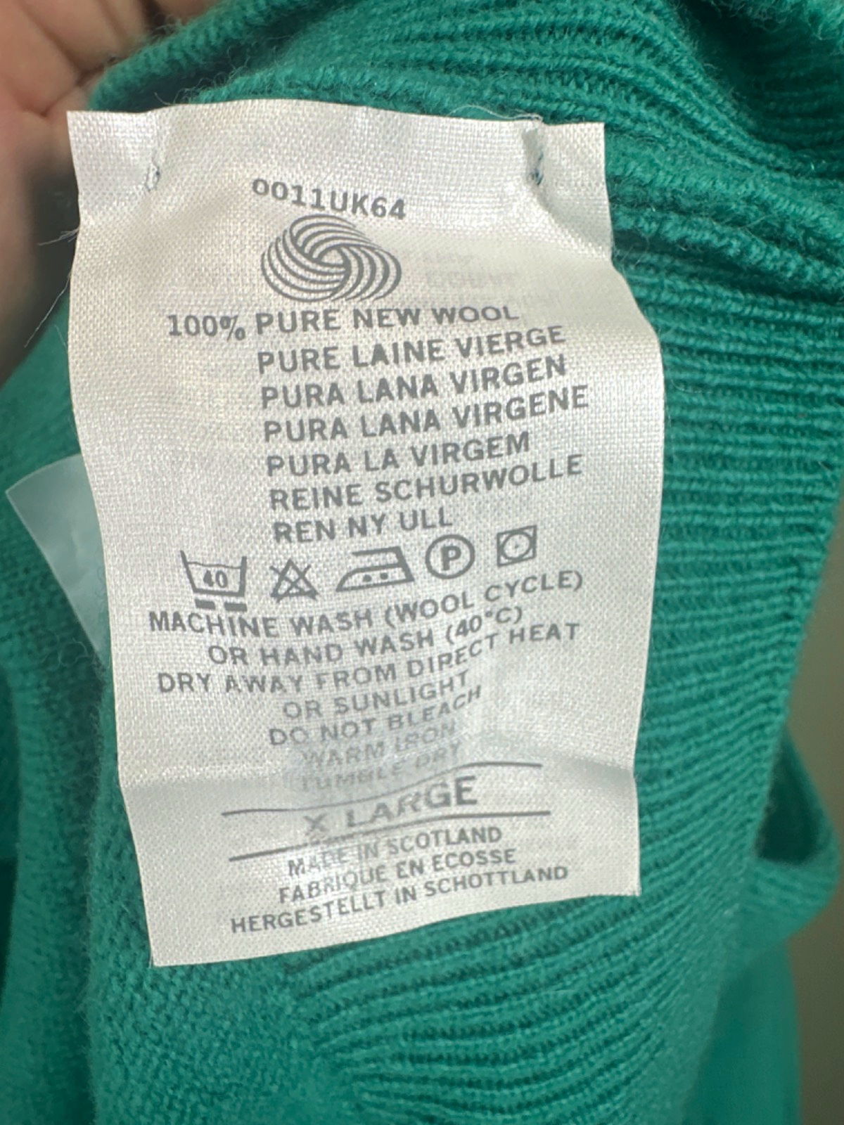 Lyle & Scott Green Wool Jumper UK XL