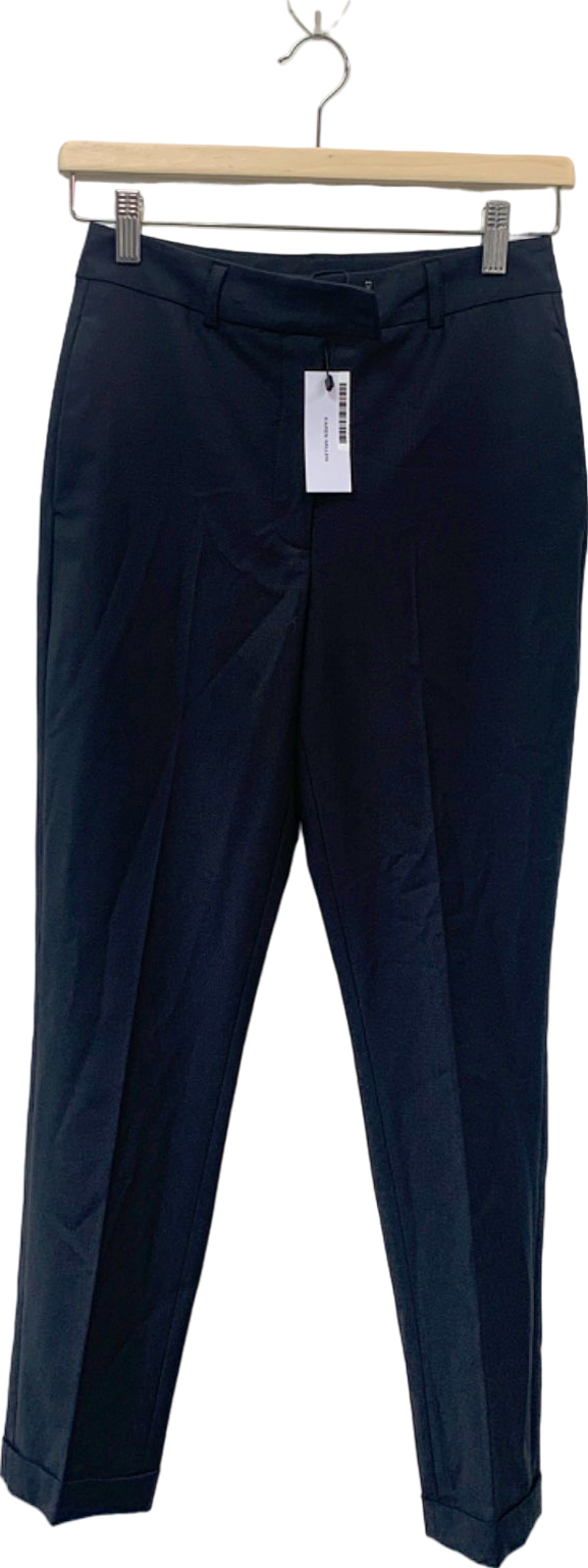 Karen Millen Black The Limited Tailored Wool-Blend Straight Trousers UK 8