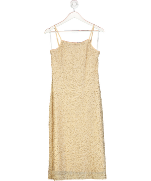 Donna Karan Metallic Bugle Beaded Dress UK S