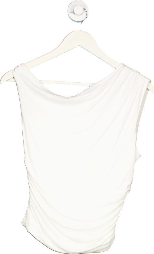 Tala White Draped Sleeveless Top UK M