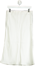 Opera Sport White Satin Midi Skirt UK 10