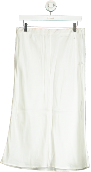 Opera Sport White Satin Midi Skirt UK 10