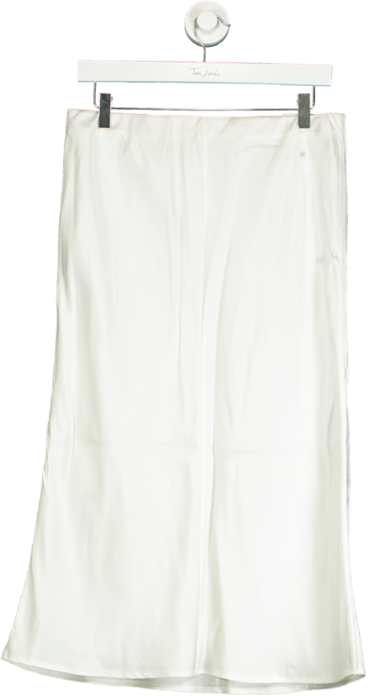 Opera Sport White Satin Midi Skirt UK 10