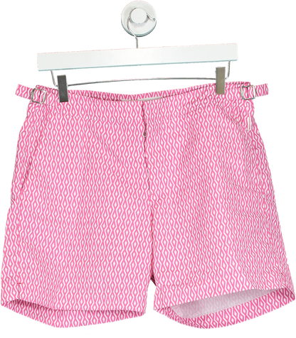 Orlebar Brown Pink Geometric Swim Shorts UK W31