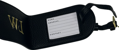 Katie Loxton Black Luggage Tag Monogrammed "LW"