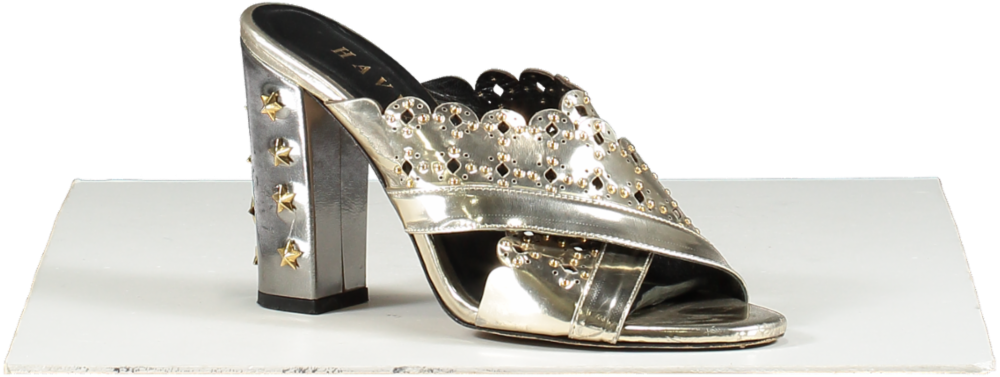 Havva Metallic Embellished Heeled Sandals UK 5 EU 38 👠