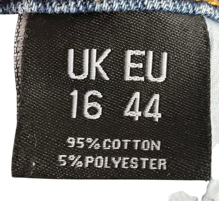 PrettyLittleThing Blue Vintage Wash Mom Jeans UK 16