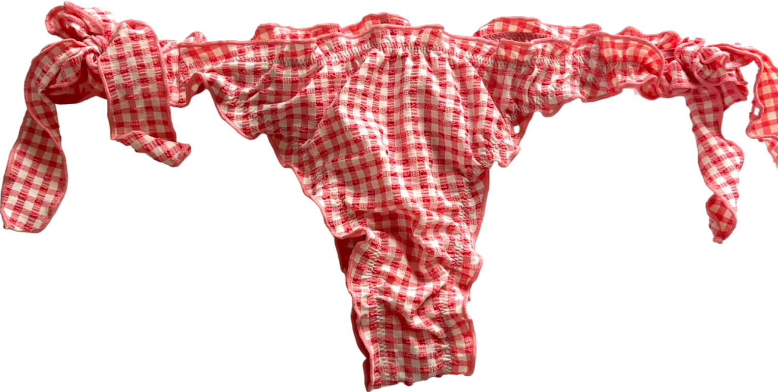 Wild Lovers Red Gingham tie side knicker UK M