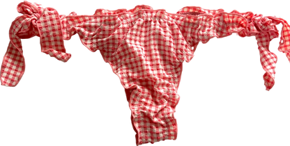 Wild Lovers Red Gingham tie side knicker UK M