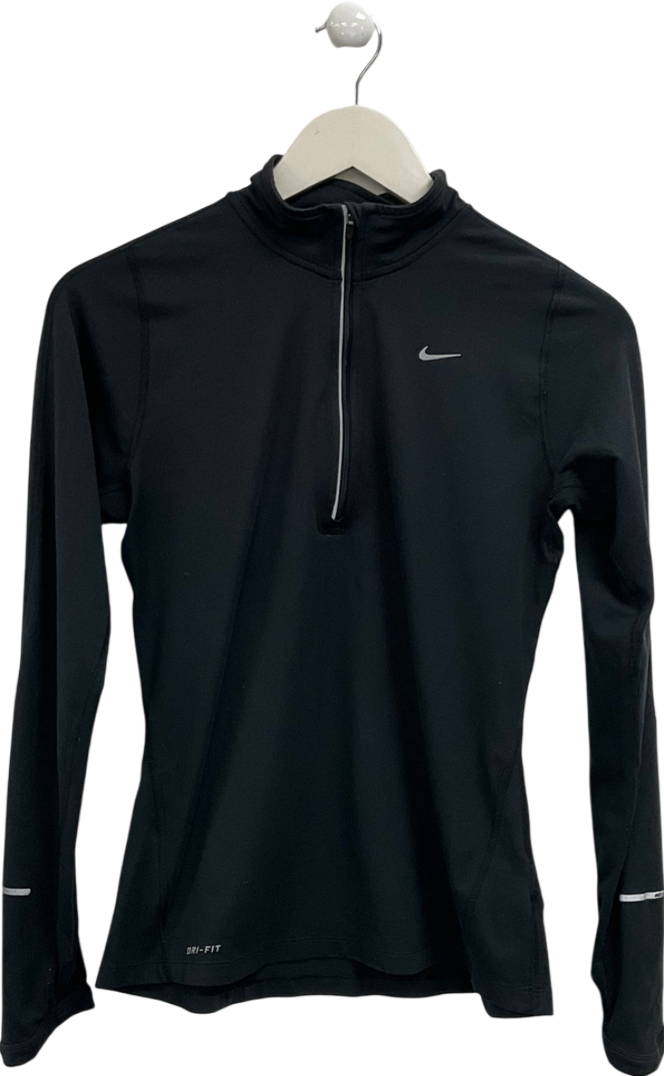 Nike Black Dri Fit 1/4 Zip Track Top UK S