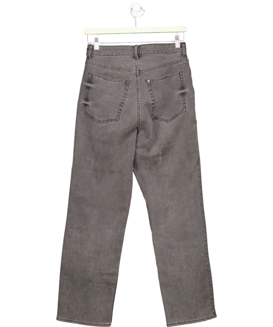 H&M Grey Straight High Ankle Jeans UK 10