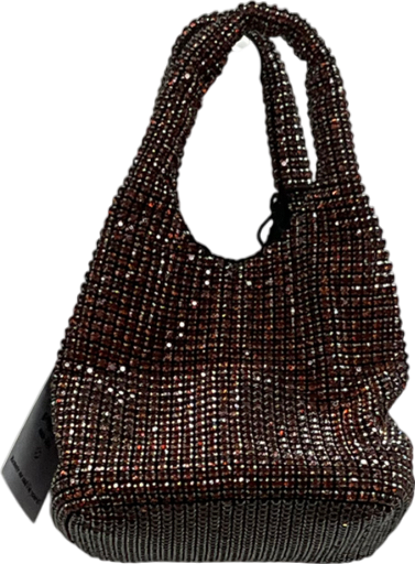 boohoo Mini Tote Bag Women Blingbling Sparkle Purse Crystal Clutch Handbags Silver Party Prom Wedding Red One Size