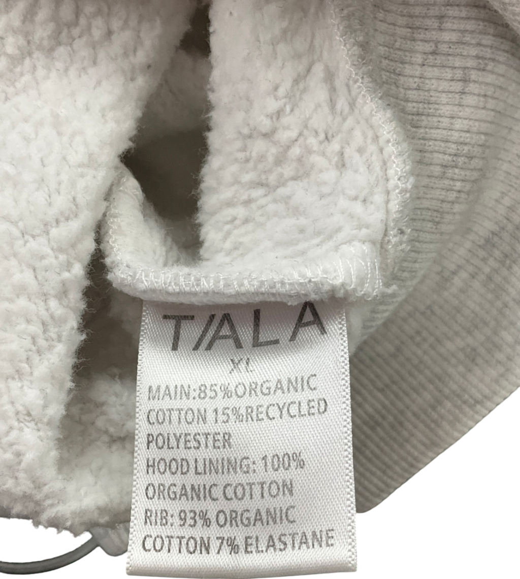 T/ALA Grey Cropped Zip Through Hoodie UK XL