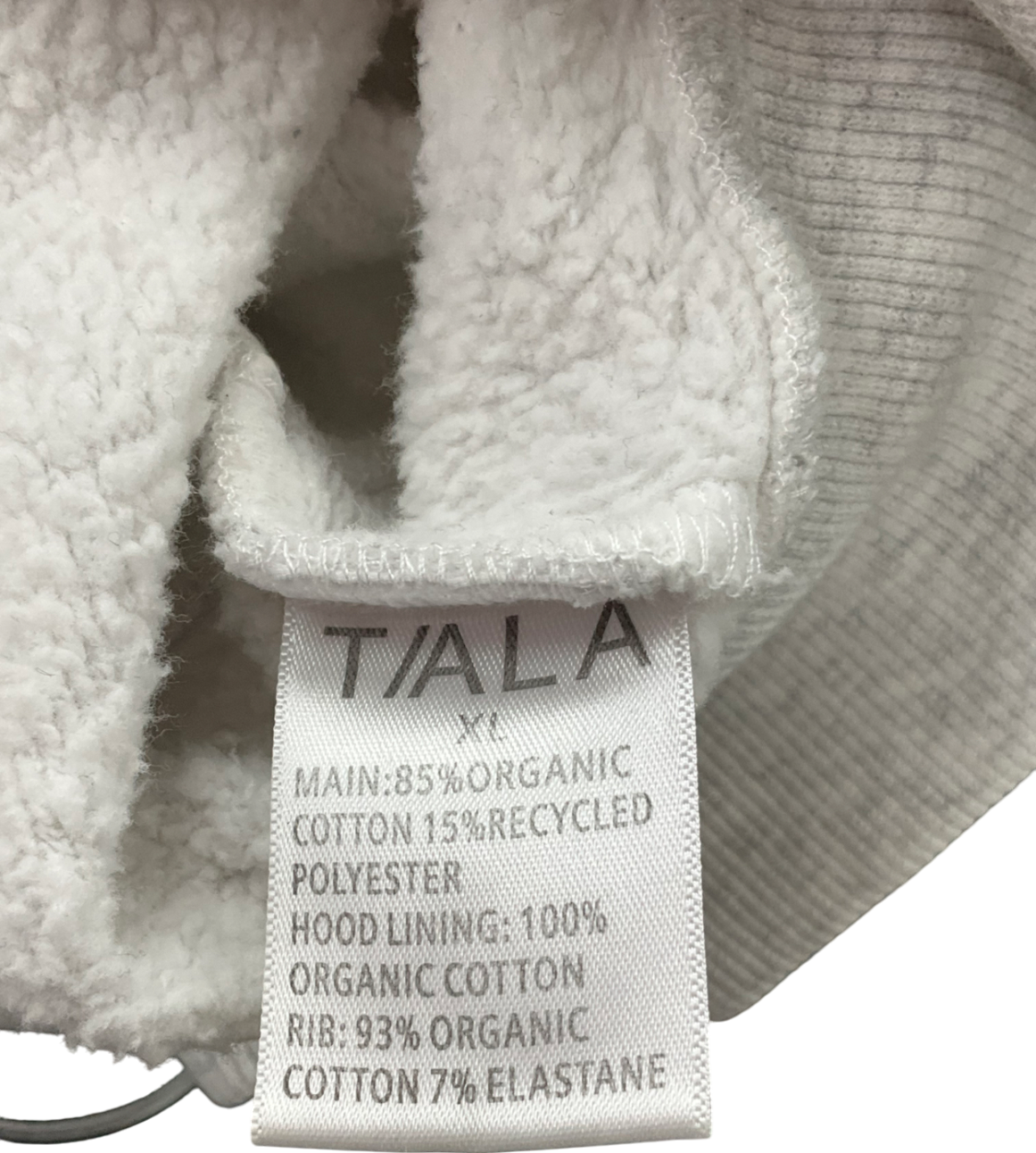 T/ALA Grey Cropped Zip Through Hoodie UK XL